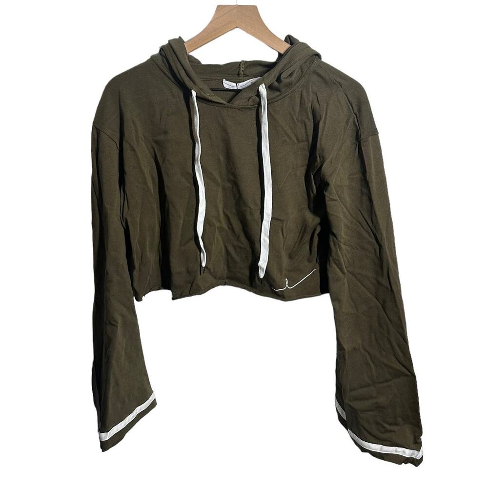 NEW‎ By Egreis Bye Signature Flare Crop Hoodie Green Size Medium Athletic